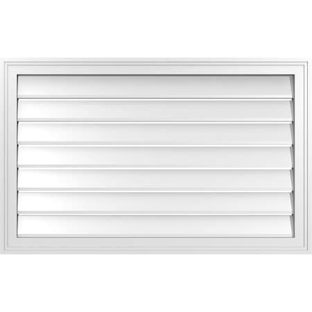 Ekena Millwork Vertical Surface Mount PVC Gable Vent: Functional, w/ 2"W x 1-1/2"P Brickmould Frame, 38"W x 24"H GVPVE38X2402SF